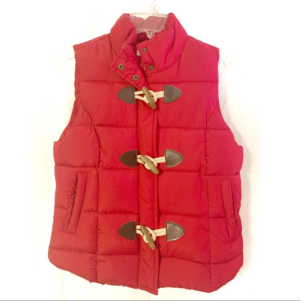Red puffy vest